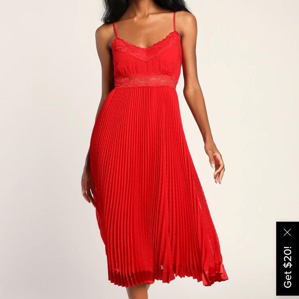 Red Pleated Dress